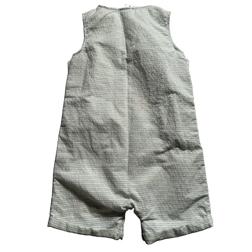 Carters Just One You 9M Striped Romper Bunny Carrots Pocket Sleeveless